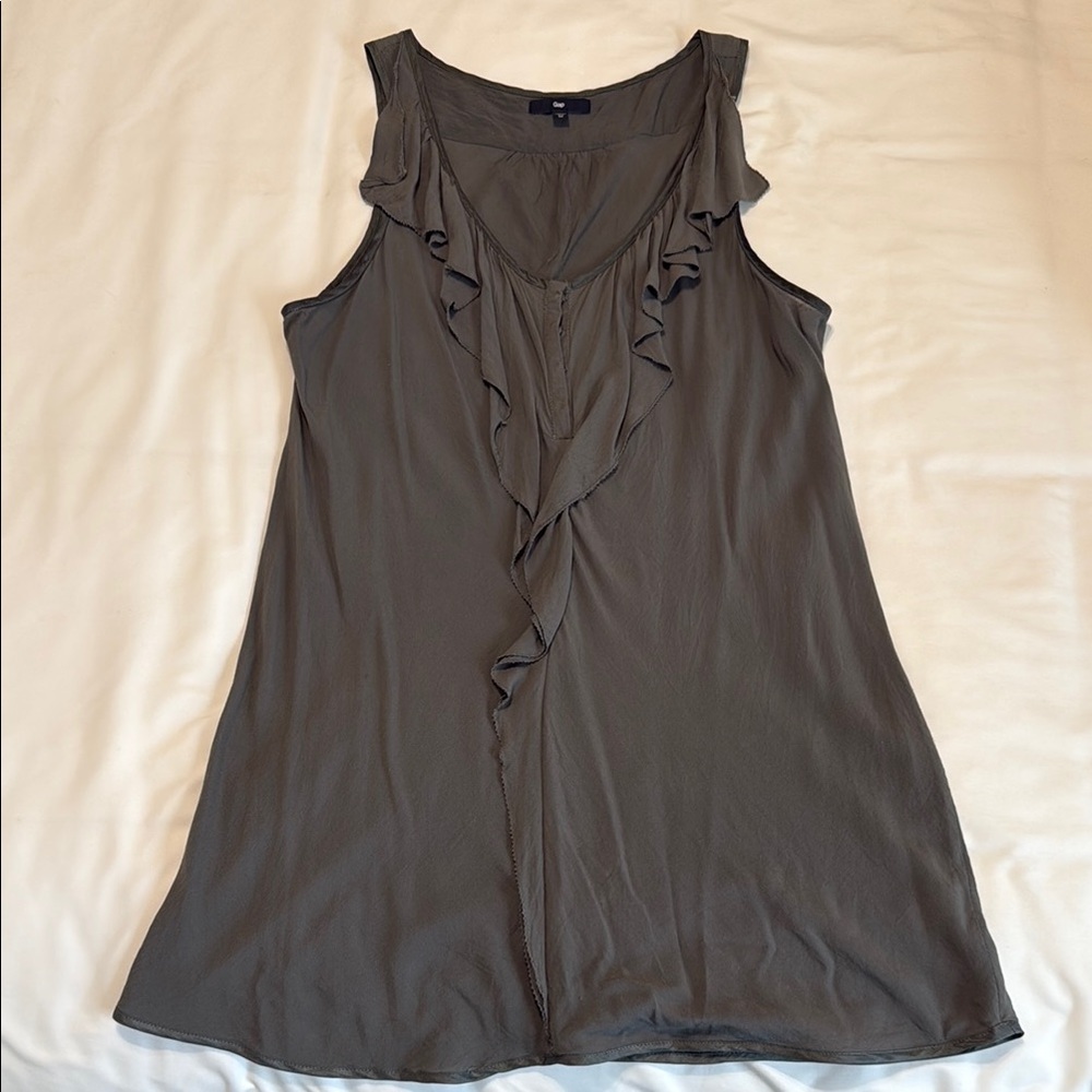 Gap Women's Sleeveless Ruffle Top - Gray